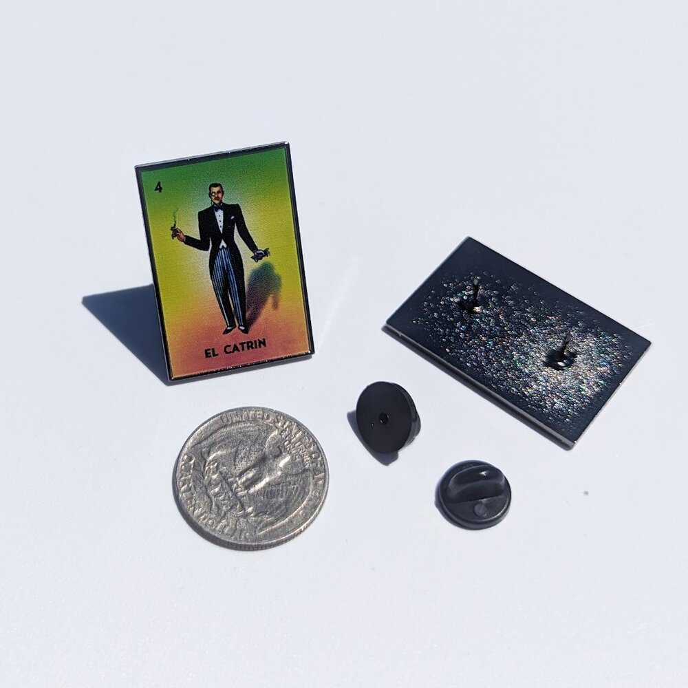 El Catrin Pin Loteria Pin For Caps Clothing Enamel Badge Mexican Game Pin
